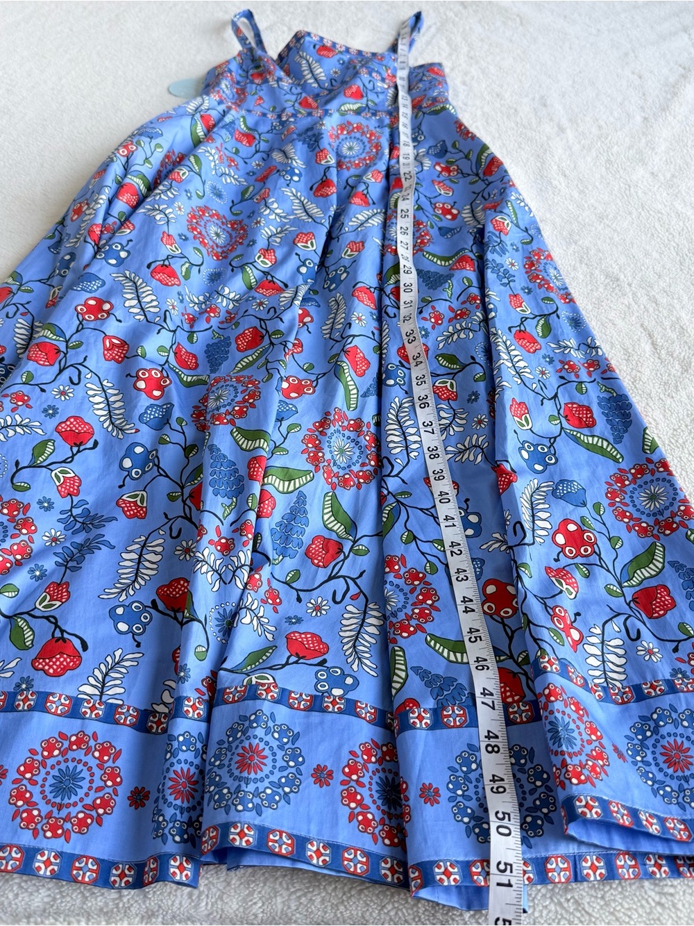 Hill House NWT The Margot Blue Red Swedish Floral Midi Dress S - Picture 4 of 11
